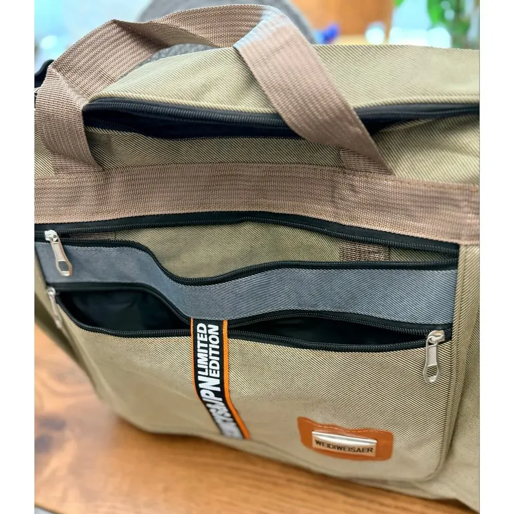 Weidiweisaer khaki multi-use, large capacity foldable travel duffle bag NWOT